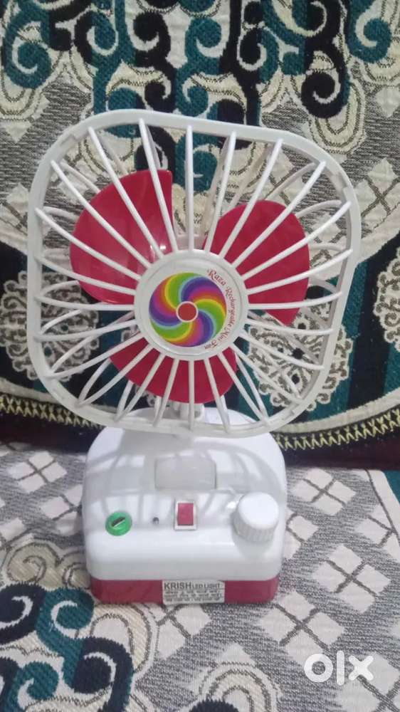 Portable Rechargeable Mini TableFan with LED Light Compact & Efficient
