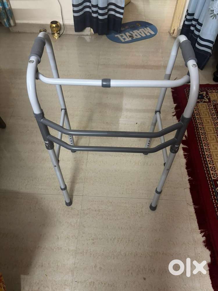 Light Weight Aluminum Height Adjustable Folding Walker - Silver Grey