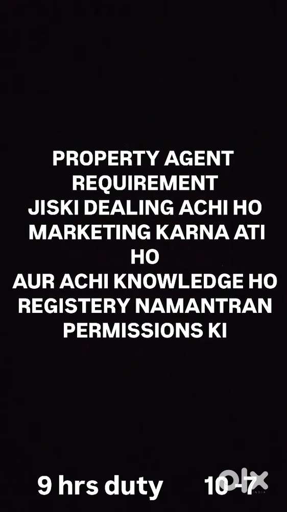 PROPERTY AGENT jisko ache se dealing ati ho plots bechne ke liye