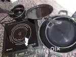 Induction stove Bajaj+ utensils combo