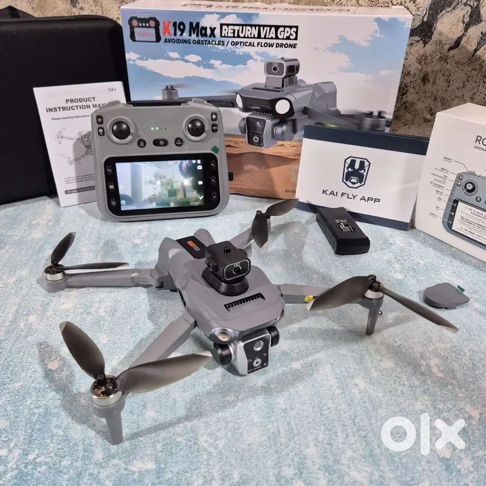 K19 Max drone with extra 2 battery display remote with 2 camera