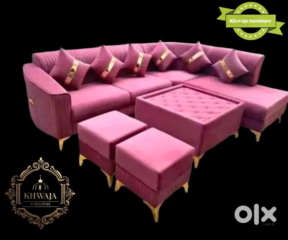 Khwaja furniture.Designer L Cornor Sofa Set ( Bajaj finance Available)