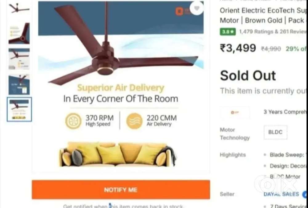 Orient ecotech supreme bldc celling fan