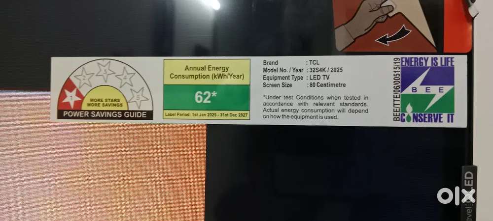 Sale new 3 days use google android 32inch tcl tv