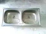 STEEL SINK Double wash basin