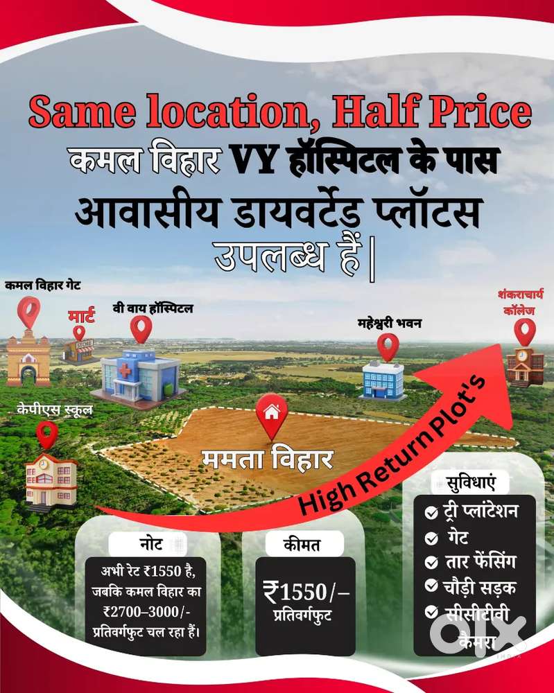कमल विहार के बीच डूंडा में बहुत ही कम रेट में डायवर्टेड प्लॉट बेचना है