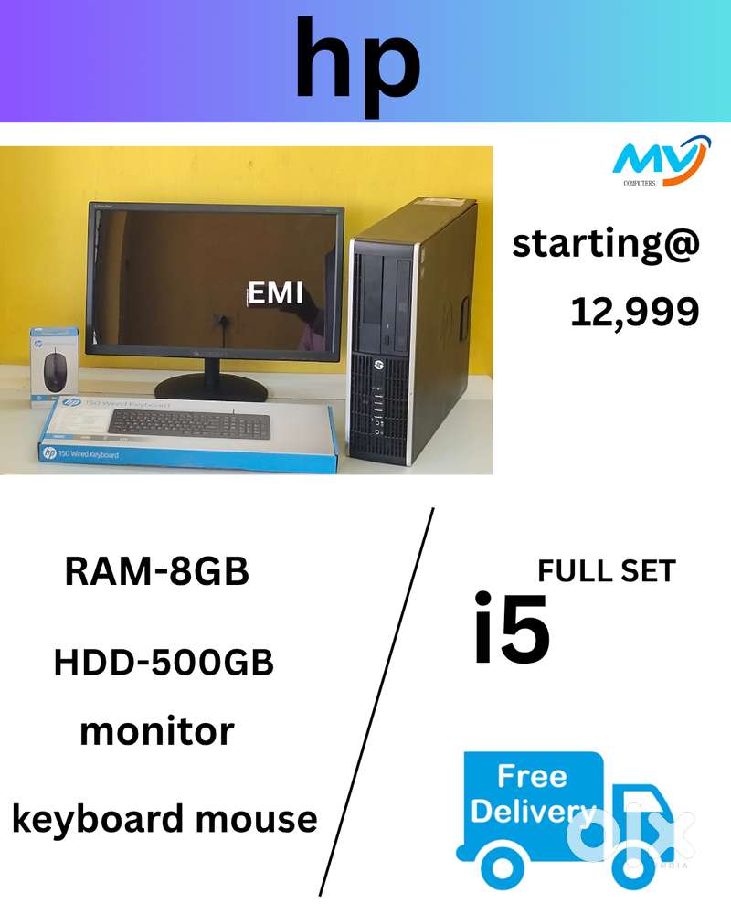 Ram - 8GB DDR3  Hard Disk - 500GB  All Basic Software  Starting @