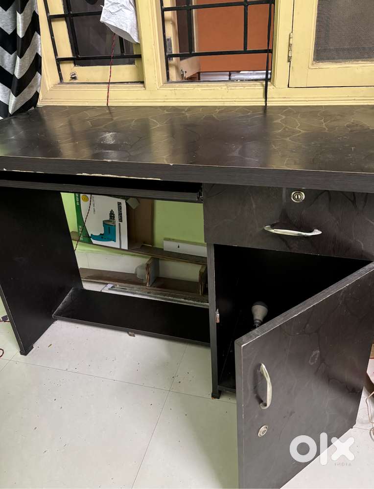Professional Computer Table -( keyboard holder) - 2 Cabinets locker