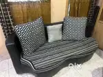 6 seater L shaped Sofa Set with Joining Glass Table