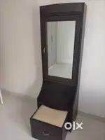 Wooden dressign table with storage and also stool with storage