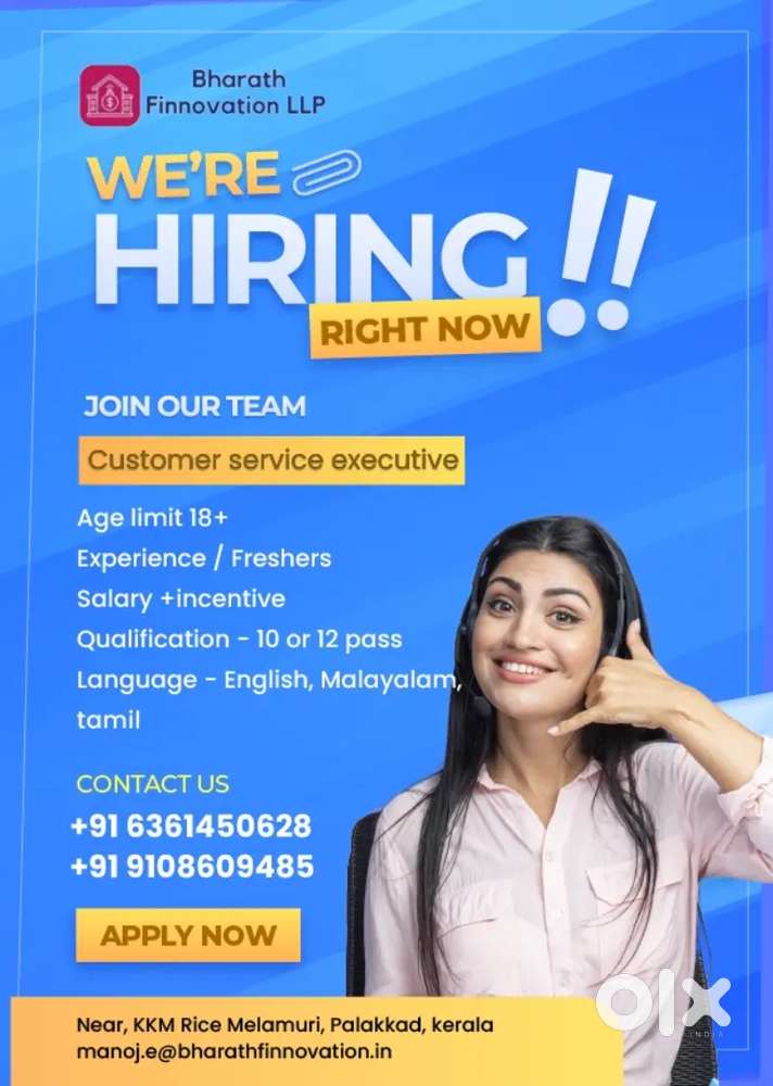 Joine our team  as customer service executive