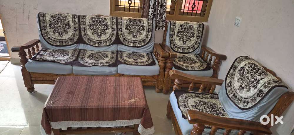5 seater wooden sofa set