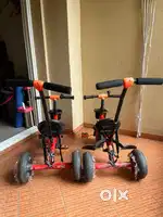 Two Baby Tricycle with Parental Control
