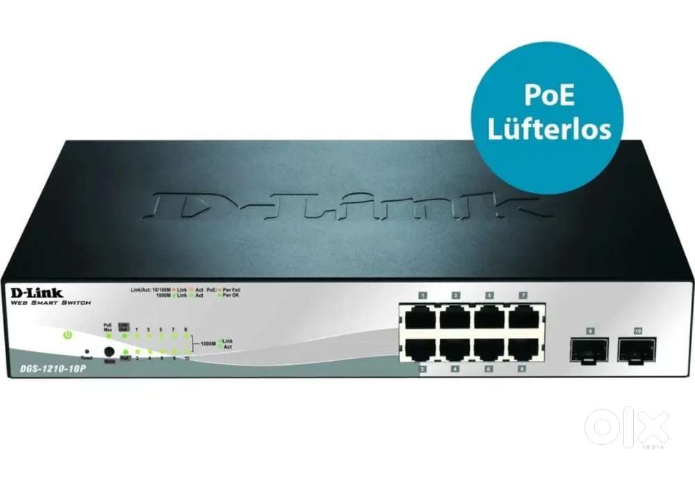 D-LINK DGS-1210-10P Series Smart Managed 8 Port Gigabit Poe Switch