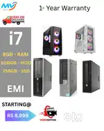Monitor  Ram - 8GB DDR3  Hard Disk - 500GB  Keyboard Mouse