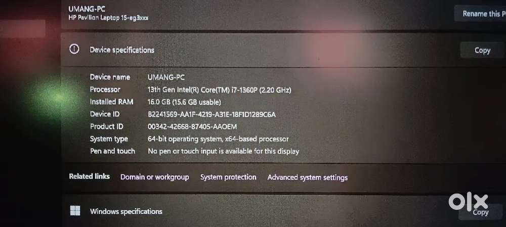 Hp pavilion laptop
