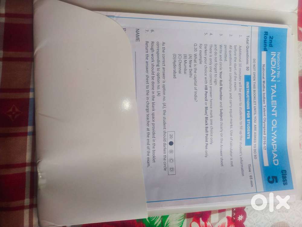 Nation's no.1 INDIAN TALENT OLYMPIAD PREVIOUS YEAR QUESTION PAPER KIT.