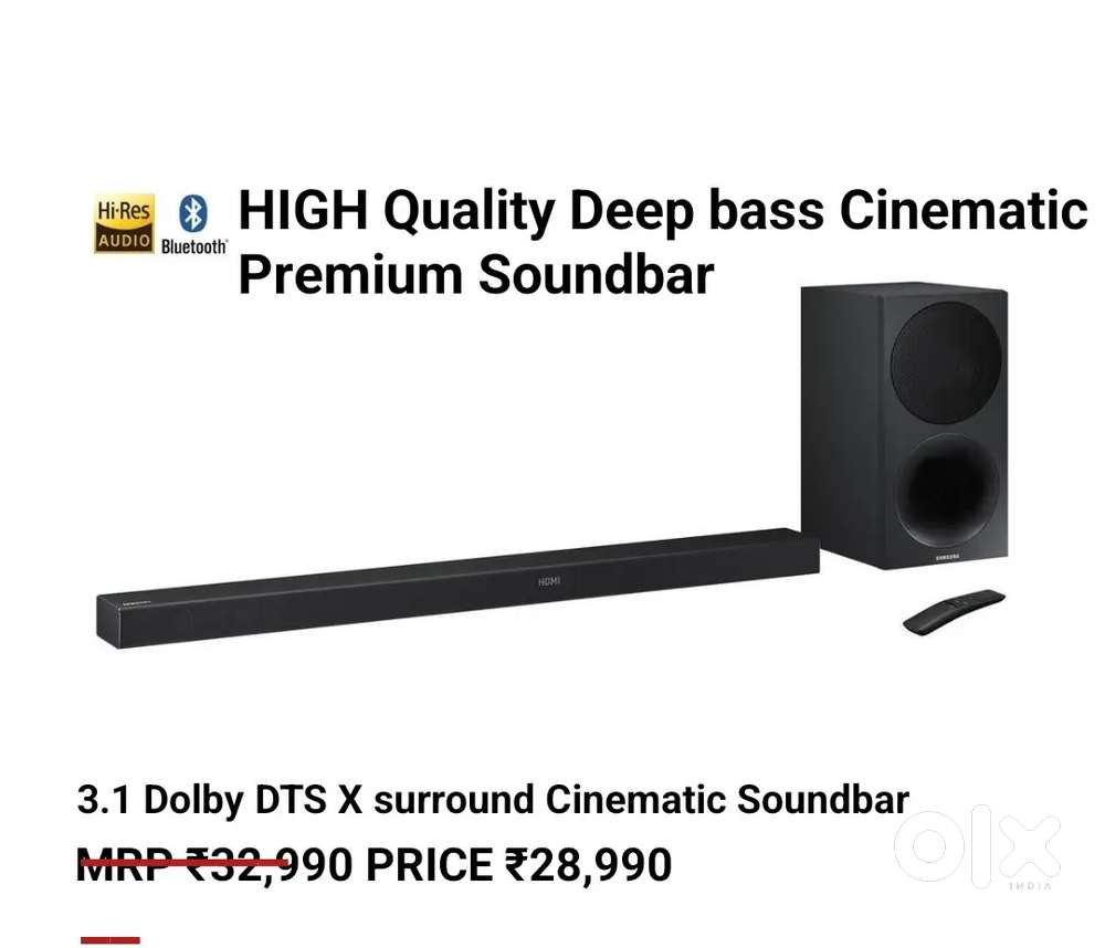 Samsung wireless soundbar with wireless big active subwoofer