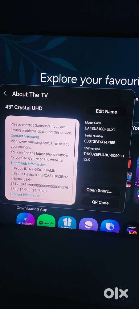 Samsung UA43u8100fulxl