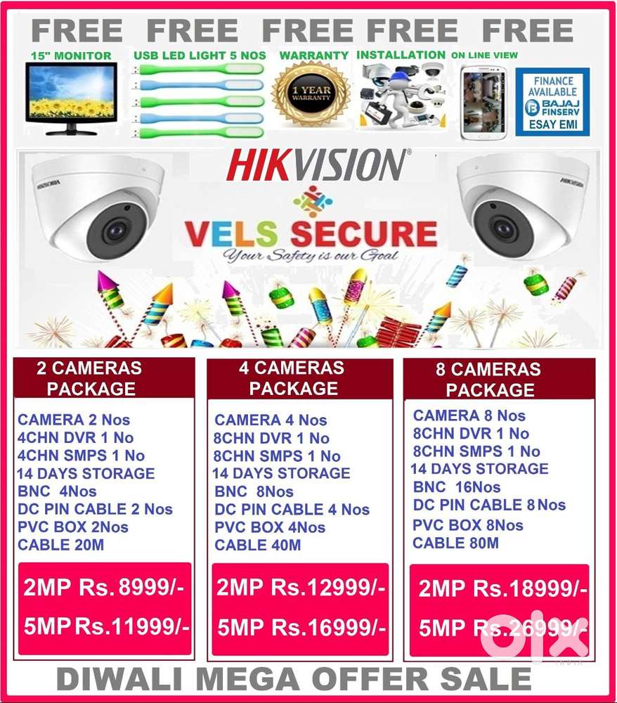 2MP HIKVISION CCTV CAMERA   DAY & NIGHT VISION VERY VERY LOWEST PRICE