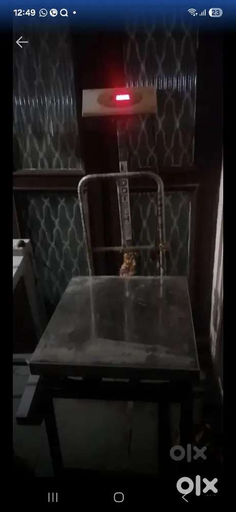 Weighing machine in running condition