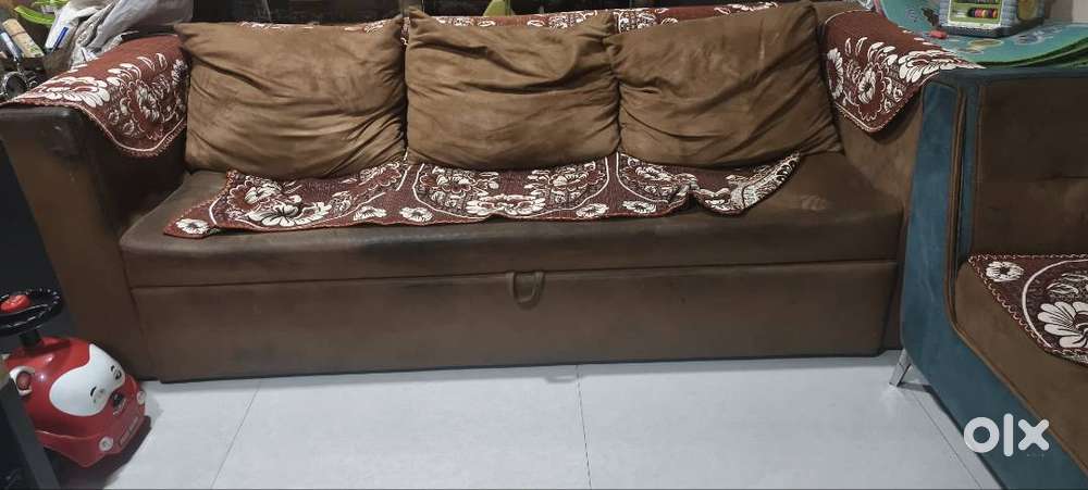 Sofa cum bed- 6 yr old- Suede washable- Matunga