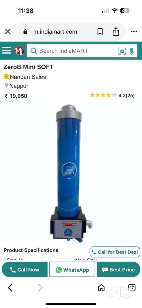 Zero B Water softner MINI and Salt