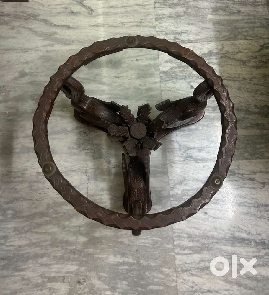 Segun Wooden Tea Table with Glass