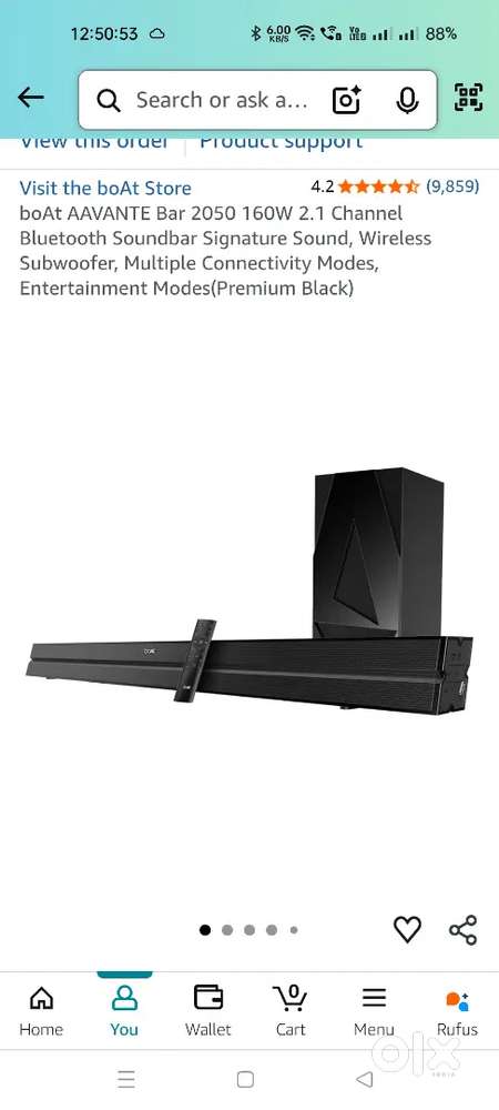 BOAT AVANTE SOUNDBAR 160W wireless subwoofer