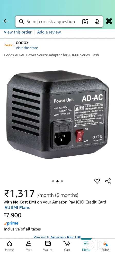 Ad600 pro Ac adapter