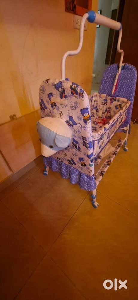 Panda Face Baby Cradle with Swing & Safety Net – New!