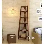 Solidwood House Corner Honey Teak Brown 0 5 shelf