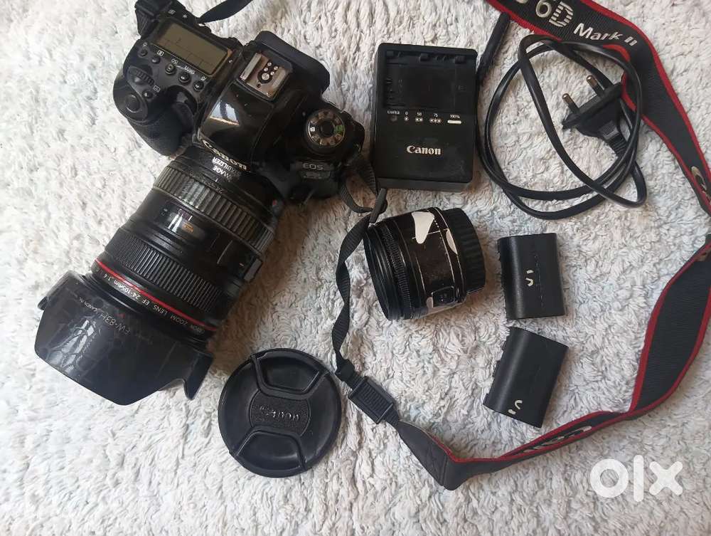 Canon 6D mark 2 24-105 lance 50 mma lance 2 battry charger original