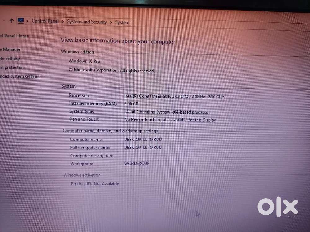 Laptop i3 5th Generation.