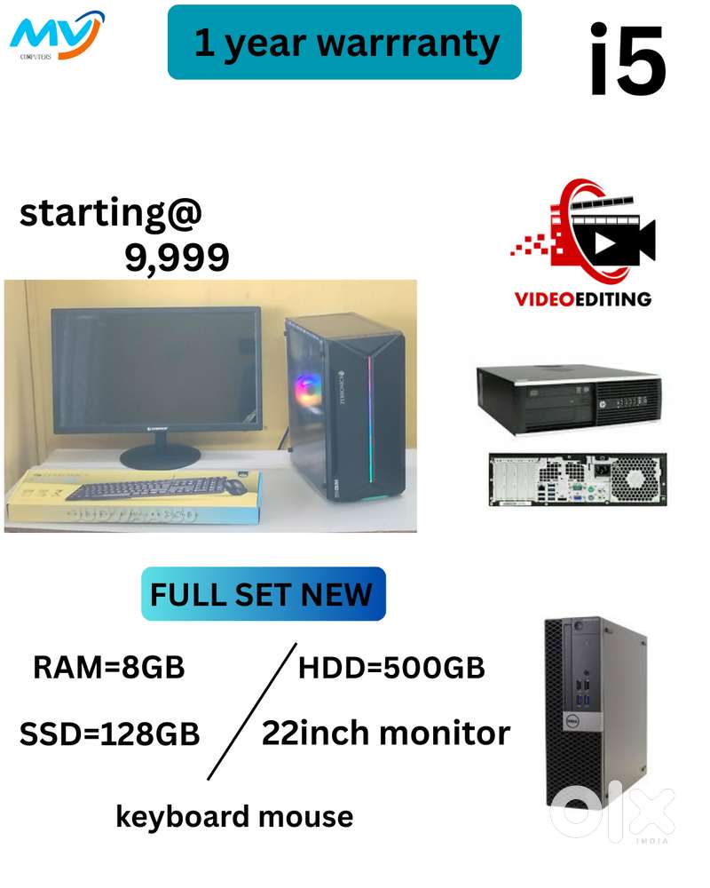 ALL NEW Full Set  CPU - Process  Monitor 22inch  Keyboard Mouse