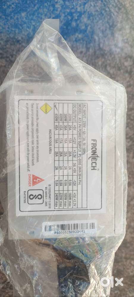 FRONTECH 450 Watts SMPS Power Supply Unit, Compliant with ATX 12V, 20/