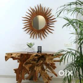 Teakwood wall mirror