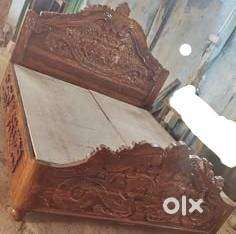 Double bed wood table chair