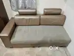 Modern Brown 3-Seater Sofa with Cushioned Backrest