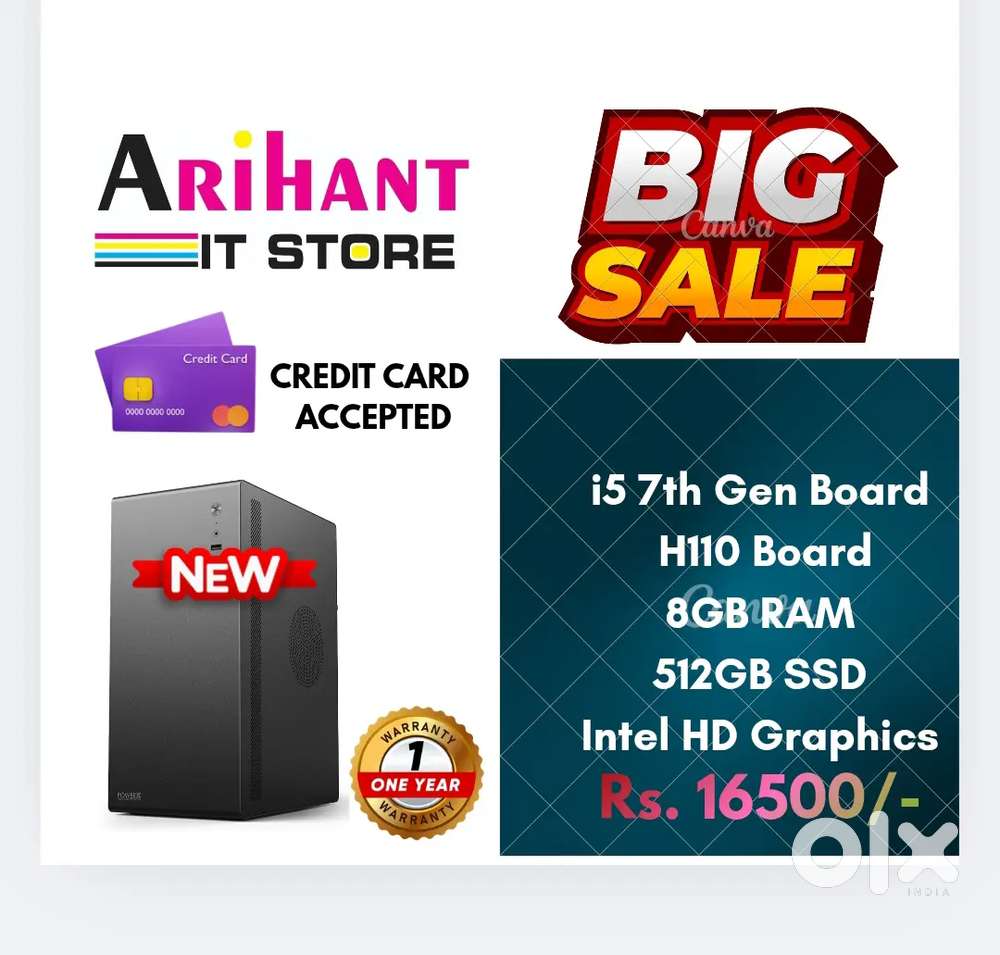 NEW CPU / i5 7th Gen / 1 Year Warranty / SURAT