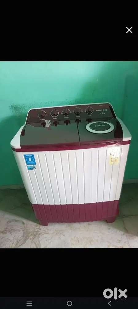 New Voltas beko 7kg 5 star semiautomatic machine