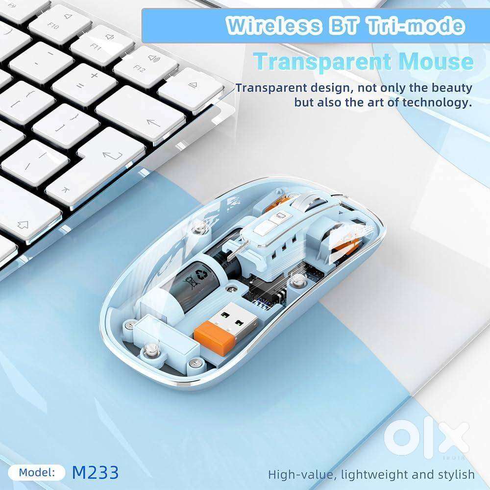 Rechargeable Bluetooth+Usb Transparent Mouse