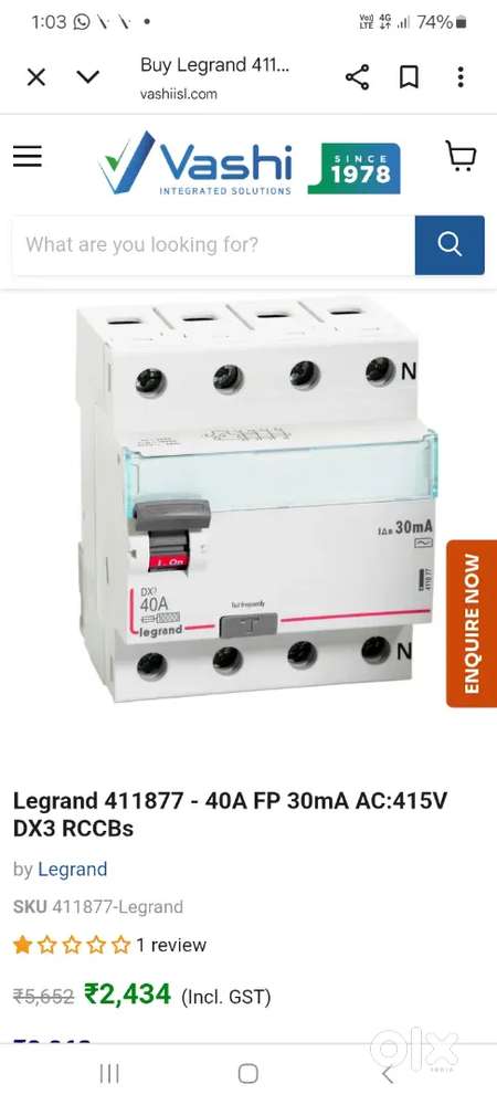 RCCB 40A 4 Pole
