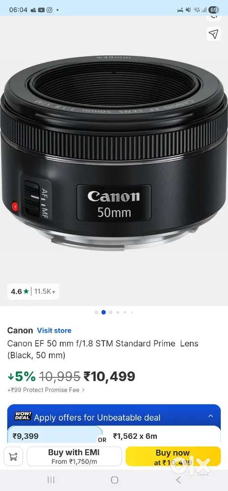 Canon stm e 50 mm prime lens