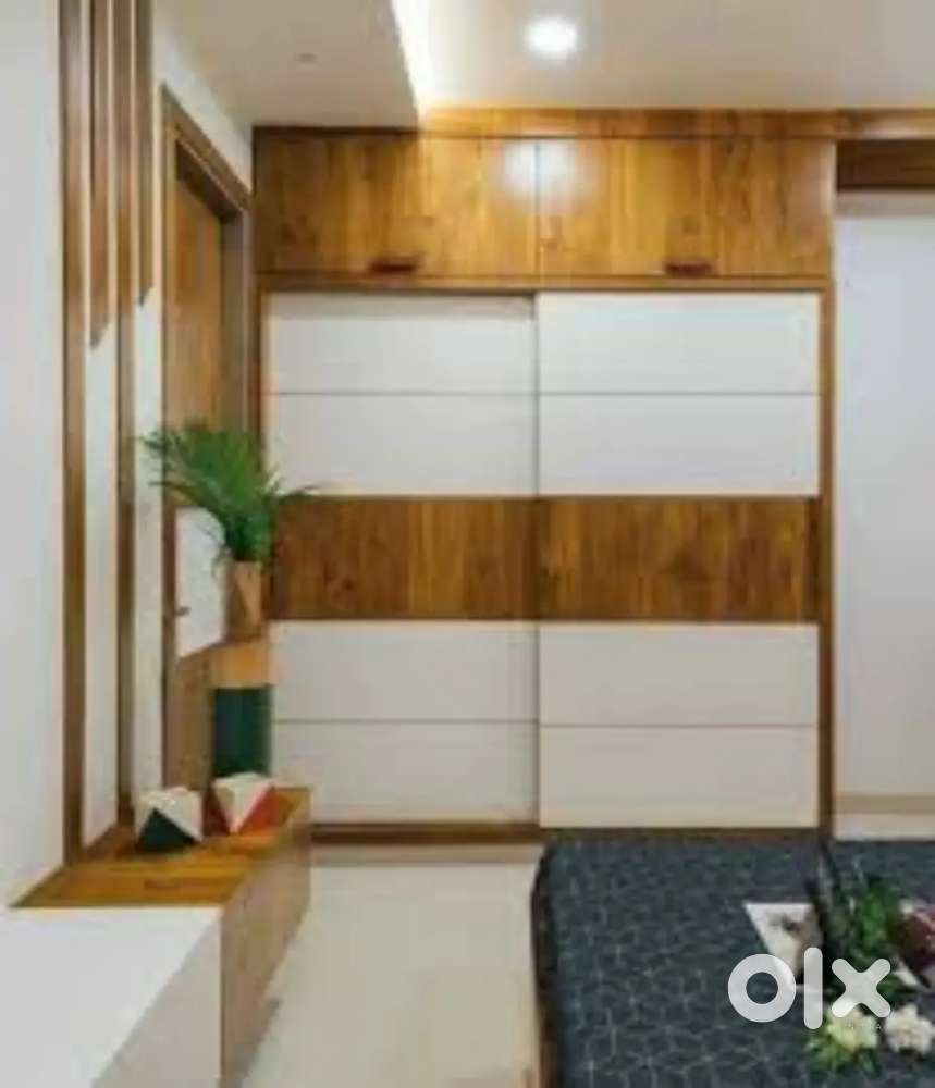 Homes office showroom in wooden furniture pop colour work solution