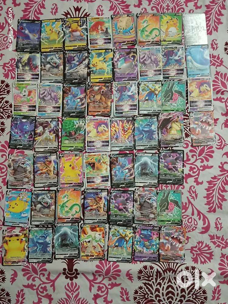 Pokemon cards Vmax,and V. (53 Pokemon cards)