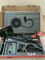 Studios microphone setup with headset