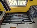 Single iron cot and 6 inch memory and hard foam mattresses