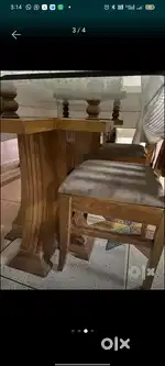 Wooden dining table set of 4 chairs