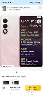 OPPO K13 X 5G 15 DAYS OLD fixx 10000